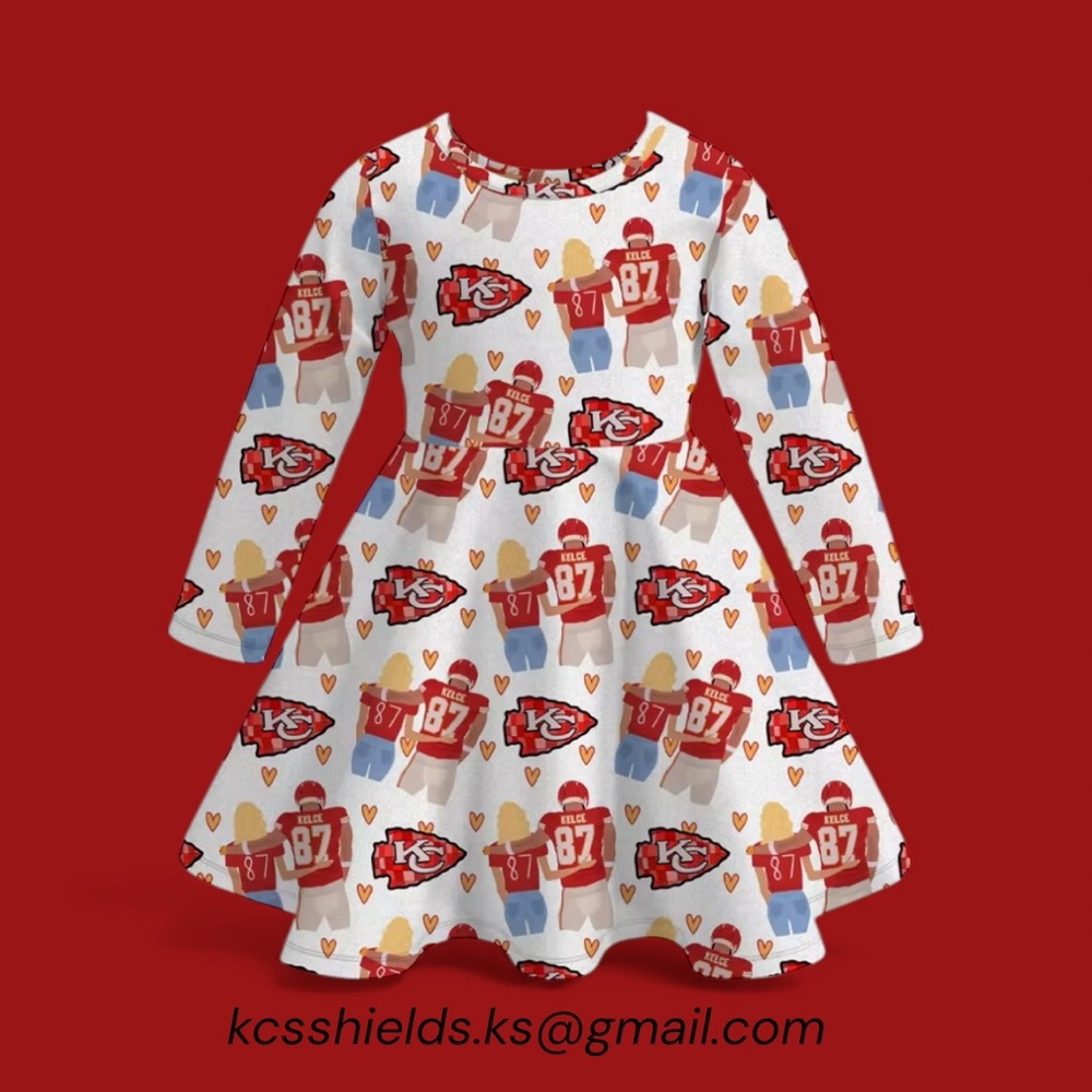 Swiftie Girls Dress Taylor Swift Kelse Kansas City NFL Football 87 Girls Dresses